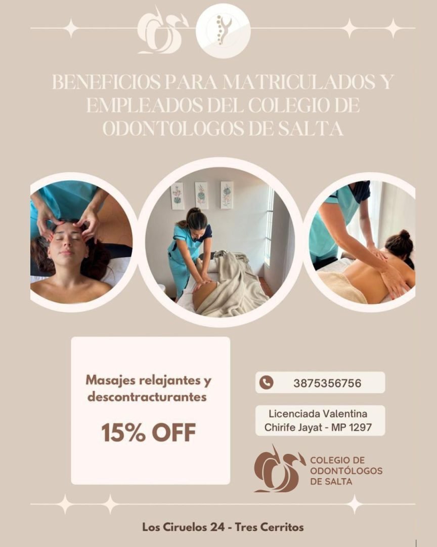 Convenio masajes 15% off