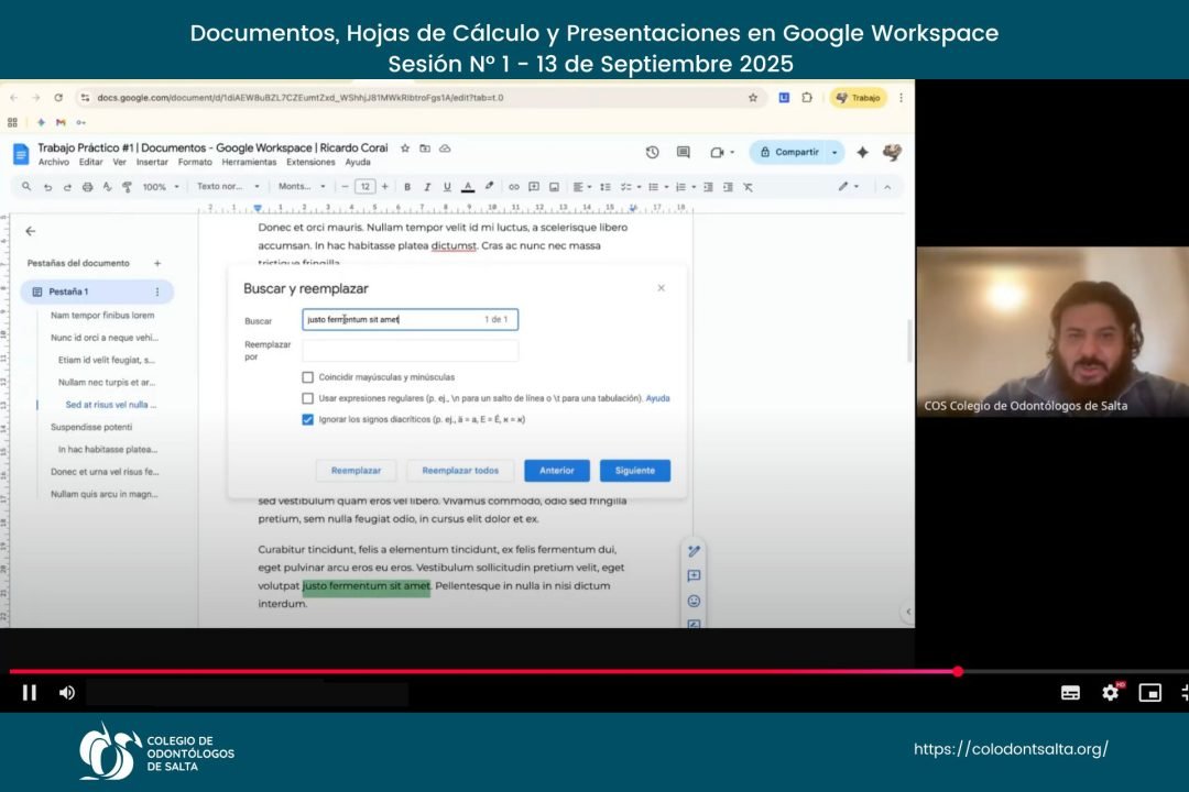 07 sesion1 ofimatico google workspace web | Colegio de Odontólogos de Salta