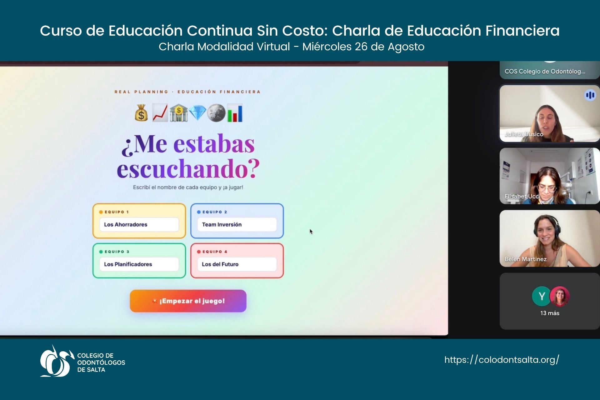 Webinar Gratuito de Educación Financiera 2 02 fotos charla educacion financiera 2026 web | Colegio de Odontólogos de Salta